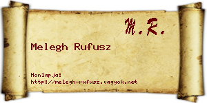 Melegh Rufusz névjegykártya